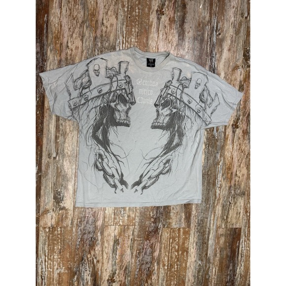 2007 WWE Wrestling T-Shirt Triple H Double Sided Gothic Skulls Size 3XL
